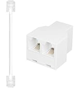 Lativu Phone Jack Splitter for Landline, RJ11 6P4C 3 Female Plug Phone Line Splitter, Two Way Tel...