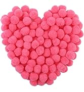 MORFEN 150 Pcs Pom Poms, 1 Inch Dark Pink Craft Pom Poms, Fuzzy Pompom Puff Balls, Small Pom Pom ...