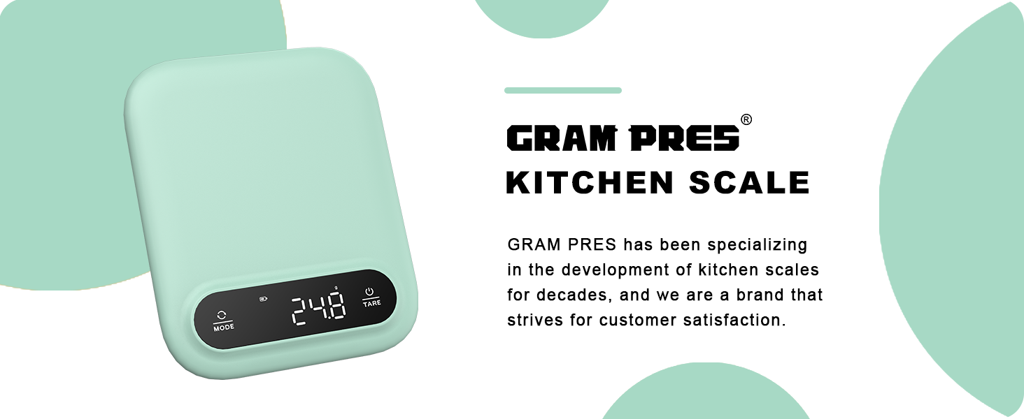 GRAM PRES Professional Digital Kitchen Food Scale 11lb/0.01oz