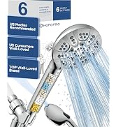 HOPOPRO 7-Setting Handheld Shower Head with Built-in Power Wash, Polished ABS Chrome, 71-Inch Sta...