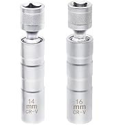 Ruibapa 14mm&16mm Magnetic Spark Plug Socket 360 Degree Swivel Spark Plug Socket Thin Wall Socket...