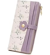 GAEKEAO Womens Wallet Slim Thin RFID Blocking Bifold Floral Vegan Leather Card Holder Large Capac...