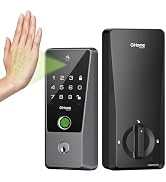 GHome Smart Palm Vein Lock, 6-in-1 WiFi Keyless Deadbolt for Front Door | 10,000mAh Rechargeable ...