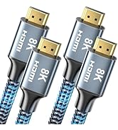 CABNEER 8K HDMI Cable 6 ft 2Pack, 48Gbps High Speed HDMI 2.1 Cable, Braided HDMI Cable 2.1 8K 60H...