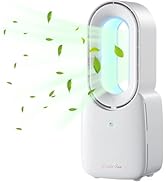 let'me Desk Fan,Portable Bladeless Fan 11.8 inch Small Personal Cooling Fan with 5 Colors Touch C...