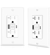 Greencycle 20 Amp GFCI Outlet with USB C & USB A Ports, 2PK Self Test GFCI Electrical Outlet Comb...