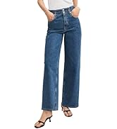 Astylish Women's Stretch Elastic High Waisted Jeans Trendy Baggy Wide Leg Straight Denim Pants