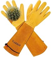 SLARMOR Long Gardening-Gloves Women/Men-Thorn proof Rose Pruning Heavy Duty Gauntlet-M