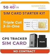 SpeedTalk Mobile GPS Tracker SIM Card Starter Kit | 3 in 1 Universal Simcard: Standard, Micro, Na...