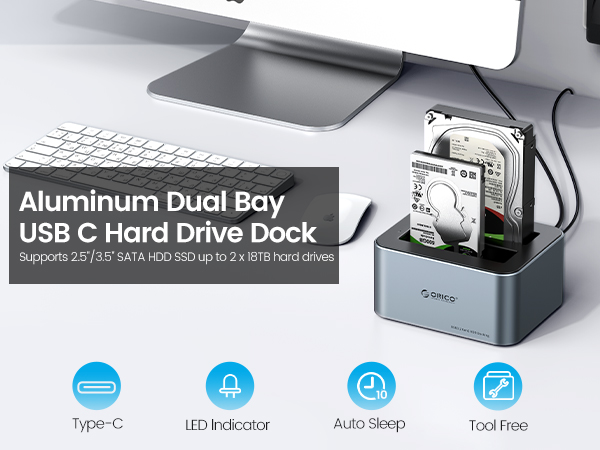 Aluminum hard drive dock