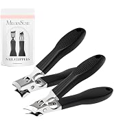 MelodySusie Wide Jaw Opening Nail Clippers Set, 2 pcs Toenail Clippers for Seniors Thick Nails, A...