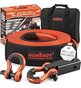 HORUSDY Nylon Heavy Duty Tow Strap Recovery Strap with Hooks 3" x 30Ft - 35,000 LBS Break Strengt...