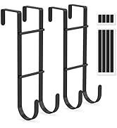 FYY Over the Door Hooks, No Assembly Required 2 PCS Double Hanger Heavy Duty Metal Towel Rack wit...