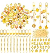 NEBURORA Bag Charms Kit Lip Gloss Keychain Making Kit, 56 Cute Charms 10 Keychain Clips with Key ...