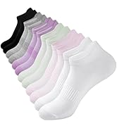 floconssy Ankle Socks for Women, Cotton Running Athletic Socks with Heel Tab Low Cut Sports Short...