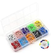 Yasdyri Map Pins 1/8 inch 600 PCS Multi Color Push Pins Tacks Plastic Round Head Push Pins for Wa...