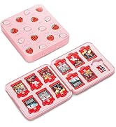 RHOTALL Pink Strawberry Game Card Case for Nintendo Switch/OLED/lite/Switch 2, Cute 12 Game and S...