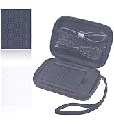 Rancco Samsung T5 SSD Case Comb, 2 Pc Silicone Shockproof Case +1 Pc Hard Leather Zipper Travel S...