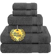 Cotton Paradise 6 Piece Towel Set, 100% Turkish Cotton Soft Absorbent Towels for Bathroom, 2 Bath...