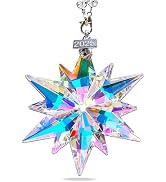 2025 Annual Christmas Ornaments Crystal Snowflake Star, Sparkly Crystal Ornaments for Christmas T...