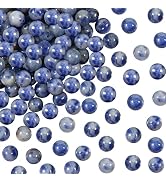 TOAOB 100pcs Natural Blue Stone Beads 8mm Gemstone Round Spacer Loose Stone Beads for Jewelry Making