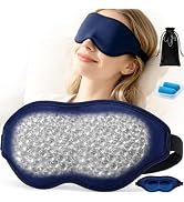 Weighted Sleep Mask for Sleeping-100% Blackout 3D Eye Mask Cover for Women & Men-Gentle Pressure ...