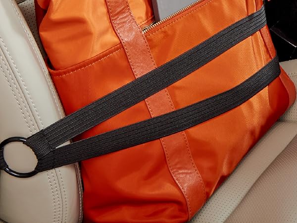 high road holdtight car seat strap with tote on passenger seat