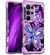 Hekodonk for Galaxy S24 Ultra Case,Glow in The Dark Three Layer Heavy Duty Shockproof Protection ...