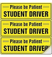 ASSURED SIGNS 3pcs Student Driver Sticker Window Cling for Car (NON-MAGNETIC) - 12" by 4" - Essen...