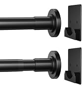 CorkLatta Matte Black Shower Curtain Rod,1 Inch Diameter Stainless Steel Adjustable Spring Tensio...