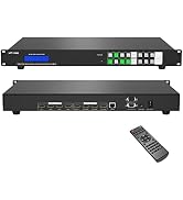 MT-VIKI 4K HDMI Matrix Switch 4X4, 4K@30Hz Rack Mount Switcher & Splitter with Backlit RS232 LAN ...