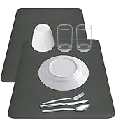 Meetcolor 2-Pack Coffee Bar Mats Set for Countertop, 12" x 19” Super Absorbent Dish Drying Mat, K...