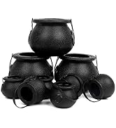 CCINEE Black Cauldron with Handle,Plastic Candy Kettle Bucket for St.Patrick's Day,Halloween Part...