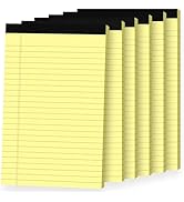 Ciphyfee 6pcs Small Note Pads, Yellow Notepads 5x8 College Ruled Notebook, Writing Pads 5 x 8, Le...