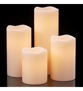 Eldnacele Waterproof Flameless Flickering Candles with 6 Hours Timer, Indoor Outdoor White LED Pl...