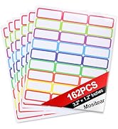 162pcs Magnetic Dry Erase Labels Colorful Name Tags Flexible Reusable Magnetic Label Stickers for...