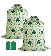 2 Pcs Large St Patricks Gift Bags,St Patricks Day Bag for Gifts 57"x37" Plastic Gifts Bags with G...