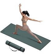 ILILI Yoga Mat 10mm Extra Thick and 193cm Extra Long, 76x28×0.4 Inch, Double Color Non-Slip TPE M...