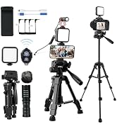 Kalofaye Vlogging Kit for iPhone, Android, Camera, Compatible with YouTube Starter Kit with Recha...