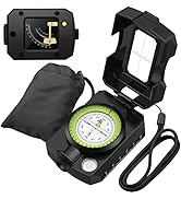 Proster IP54 Hiking Compass with Sighting Clinometer Professional Military Compass Aluminum Alloy...