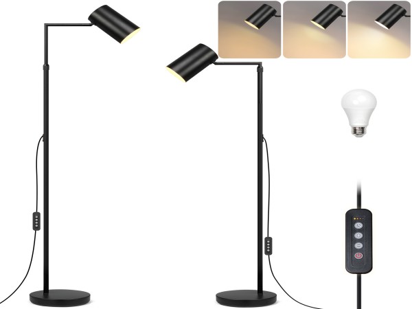 Arc Black Floor Lamp Living Room Timer Stepless Dimmable Height Adjustable Modern Standing Lamps