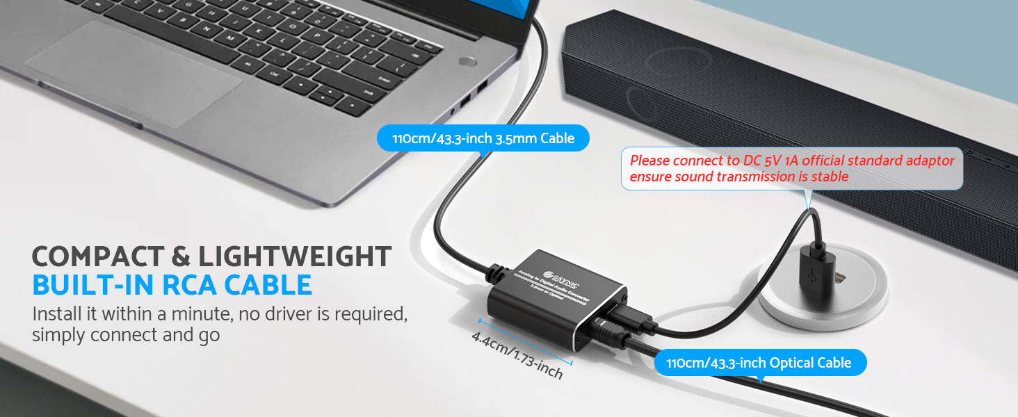aux to optical audio converter