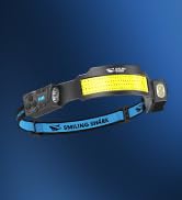 Smiling Shark TS-4 Headlamp, Dual Spotlight with 4X Floodlight & Strobe LED Head Torch Rechargeab...