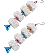 Zhuluck 2Pcs White Bird Beak Grinding Stone Chewing Toys Bird Beak Grinding Stone for Parrots Ham...