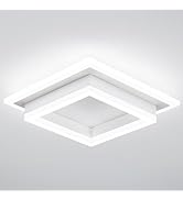 32W Flush Mount Modern LED Ceiling Light, White Small Hallway Ceiling Light, Cool White 6000K Acr...