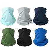 6 Pieces Summer Face Cover Scarf Mens Neck Gaiter For Men Women UV Protection Face Breathable Sun...