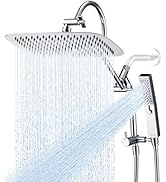 G-Promise All Metal 12 Inch Shower Head with Massage Mode Handheld, Rain Shower Head with Handhel...