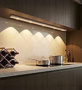 WhilsTec 2-Pack Wireless Under Cabinet Lights, Rechargeable LED Motion Sensor Closet Light, 3-Col...
