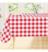 Smiry Rectangle Table Cloth, Waterproof Vinyl Tablecloths with Flannel Backing, Wipeable Buffalo ...