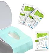 TenFans Toilet Seat Covers Disposable - 20 Count Individually Travel Pack - Sticker Free Faster U...